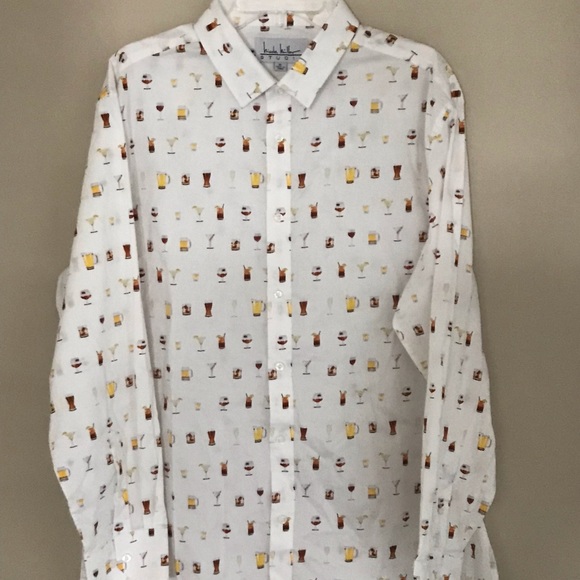 Nichole Miller Men’s Button Up Beer Shirt - Picture 1 of 1